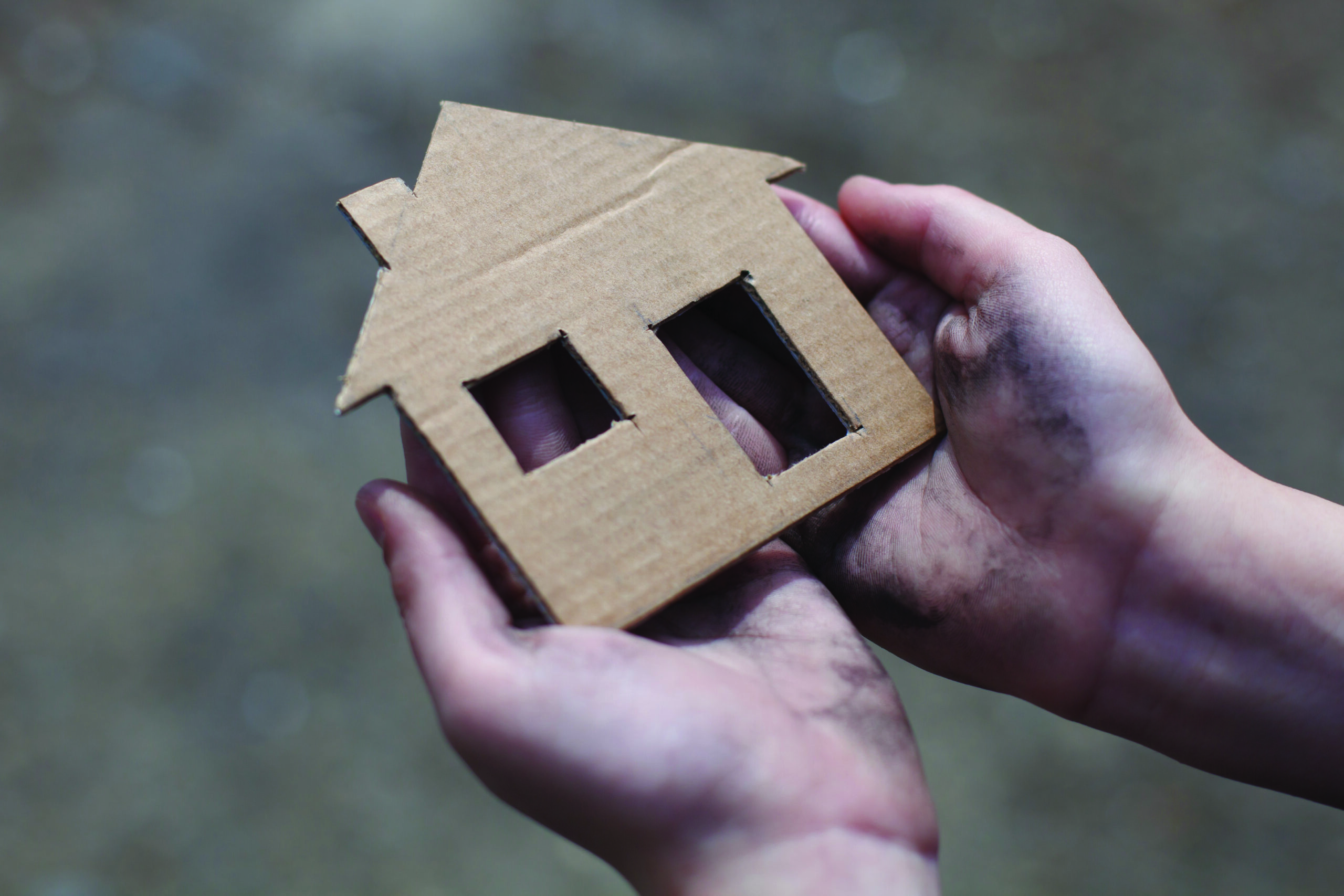 House cut into cardboard